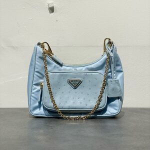 プラダ　PRADA　Re-Nylon xオーストリッチ　ミニ　バッグ　