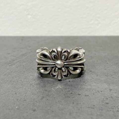 クロムハーツ Chrome Hearts　ダブルフローラルクロスリング　アクセサリー