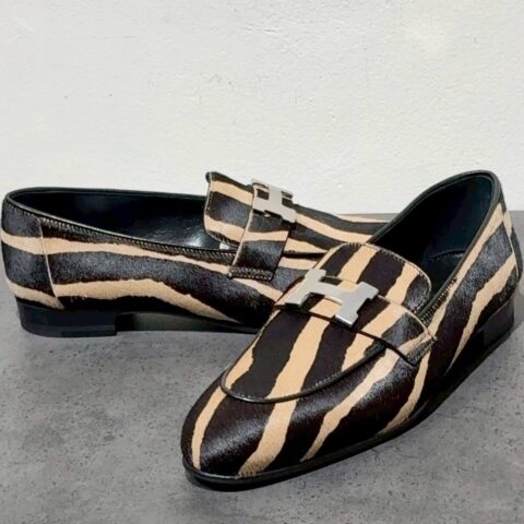 エルメス Hermes モカシン パリ ハラコ 靴・サンダル