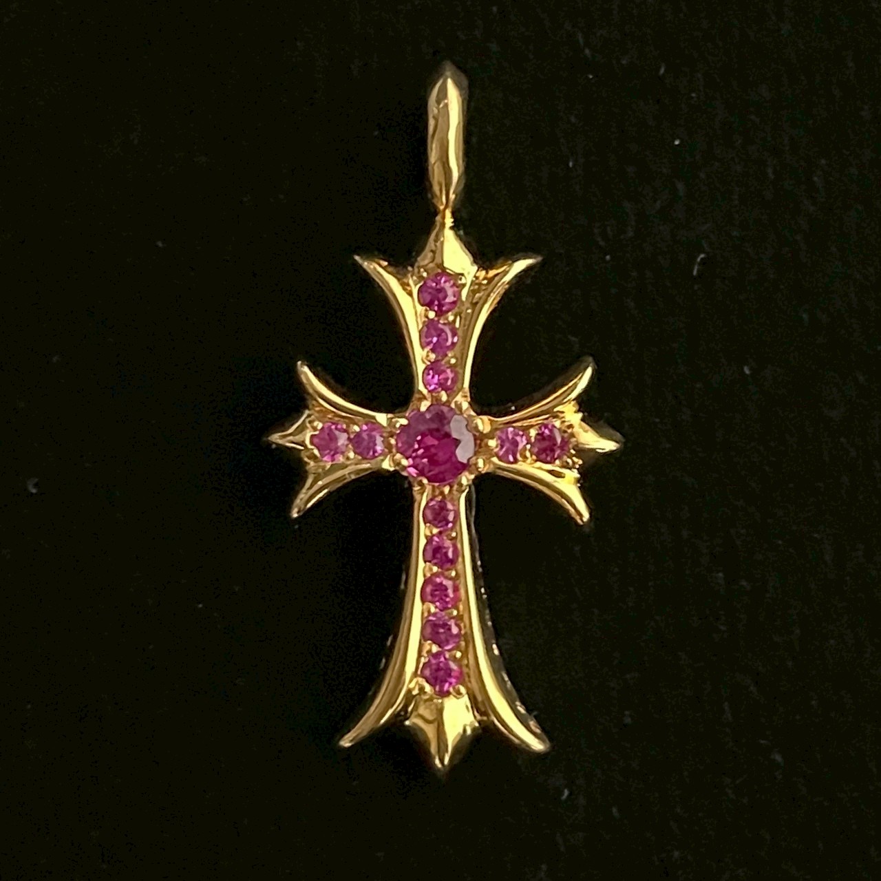 クロムハーツ Chrome Hearts タイニーファットクロス ピンクサファイア