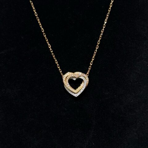 カルティエ　Cartier　トリニティ　ハート　フルダイヤ　ネックレス　アクセサリー