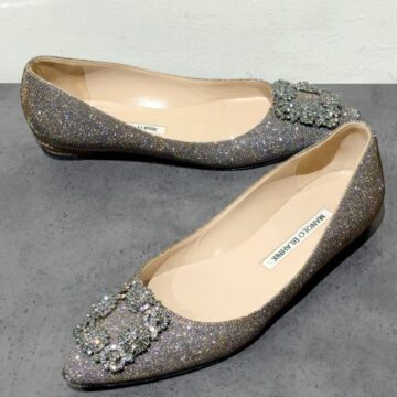 マノロブラニク　MANOLO BLAHNIK　ハンギシ　フラットパンプス　靴・サンダル