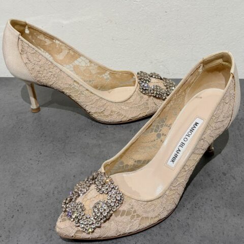 マノロブラニク　MANOLO BLAHNIK　レース　ヒール　靴・サンダル