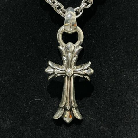 クロムハーツ Chrome Hearts　スモールダブルCHクロス　ベイル付　アクセサリー