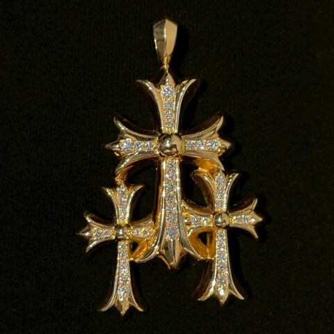 クロムハーツ Chrome Hearts　CHトリプルクロス　22K　パヴェダイヤ　86.05ｇ　アクセサリー