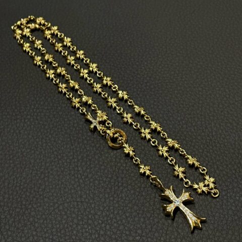 クロムハーツ Chrome Hearts　チョークチェーン　24インチ　22K　ベビーファットダイヤ　アクセサリー